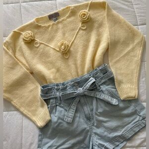 Vintage Butter Yellow Knit Sweater